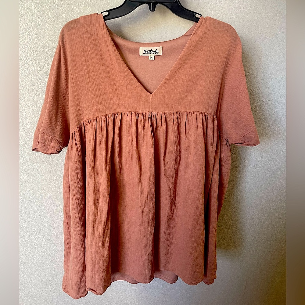 Listicle babydoll linen dress